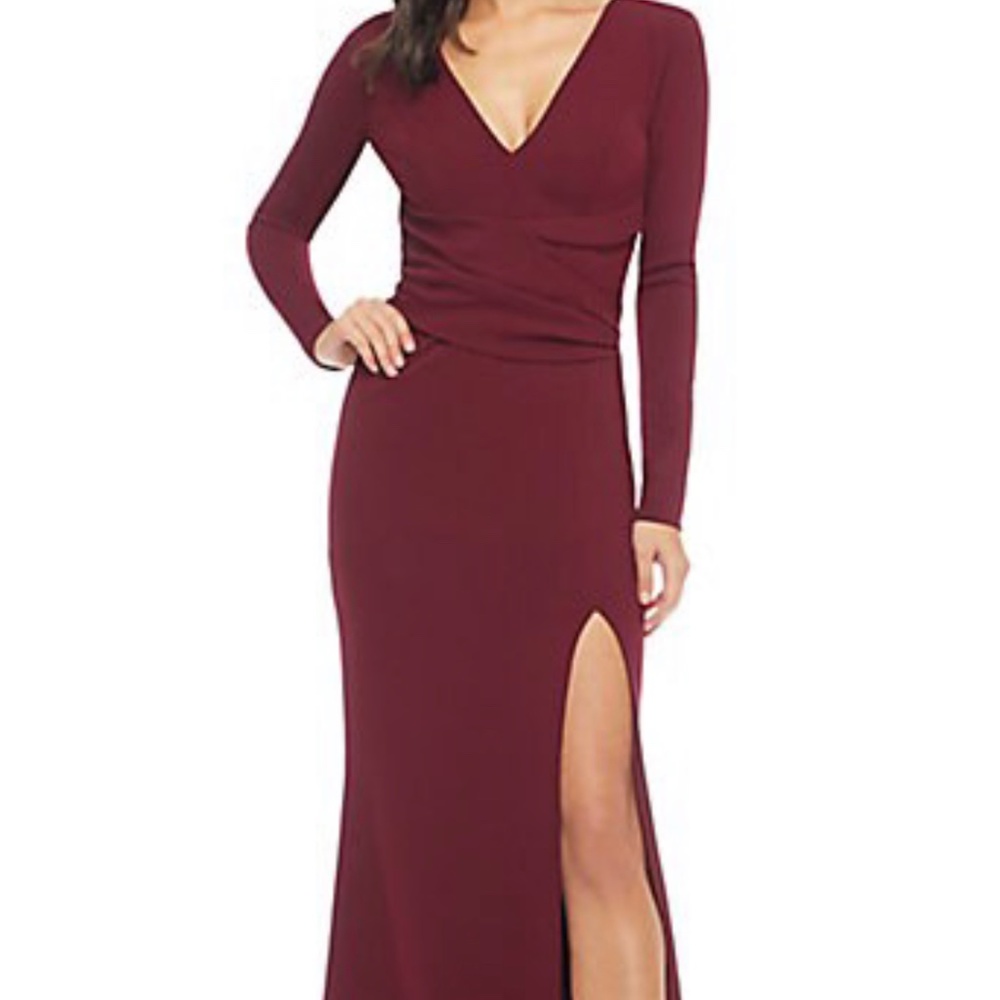 Dress the Population Burgundy Gown